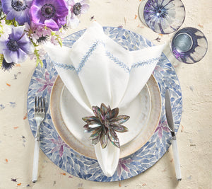 Jardin Napkin in White & Periwinkle, Set of 4