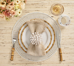Spoke Placemat in White, Set of 4