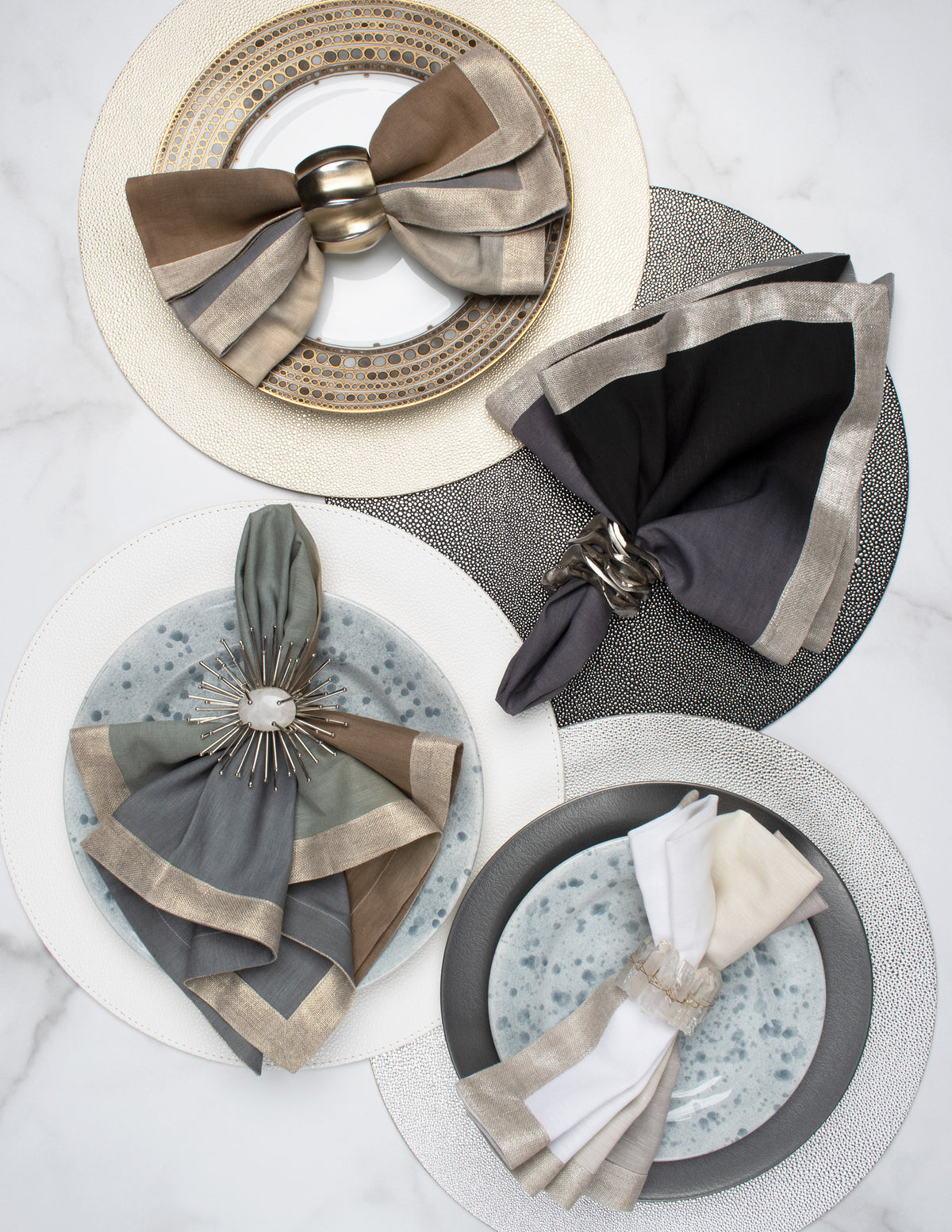 Pebble Placemat in Silver, Set of 4