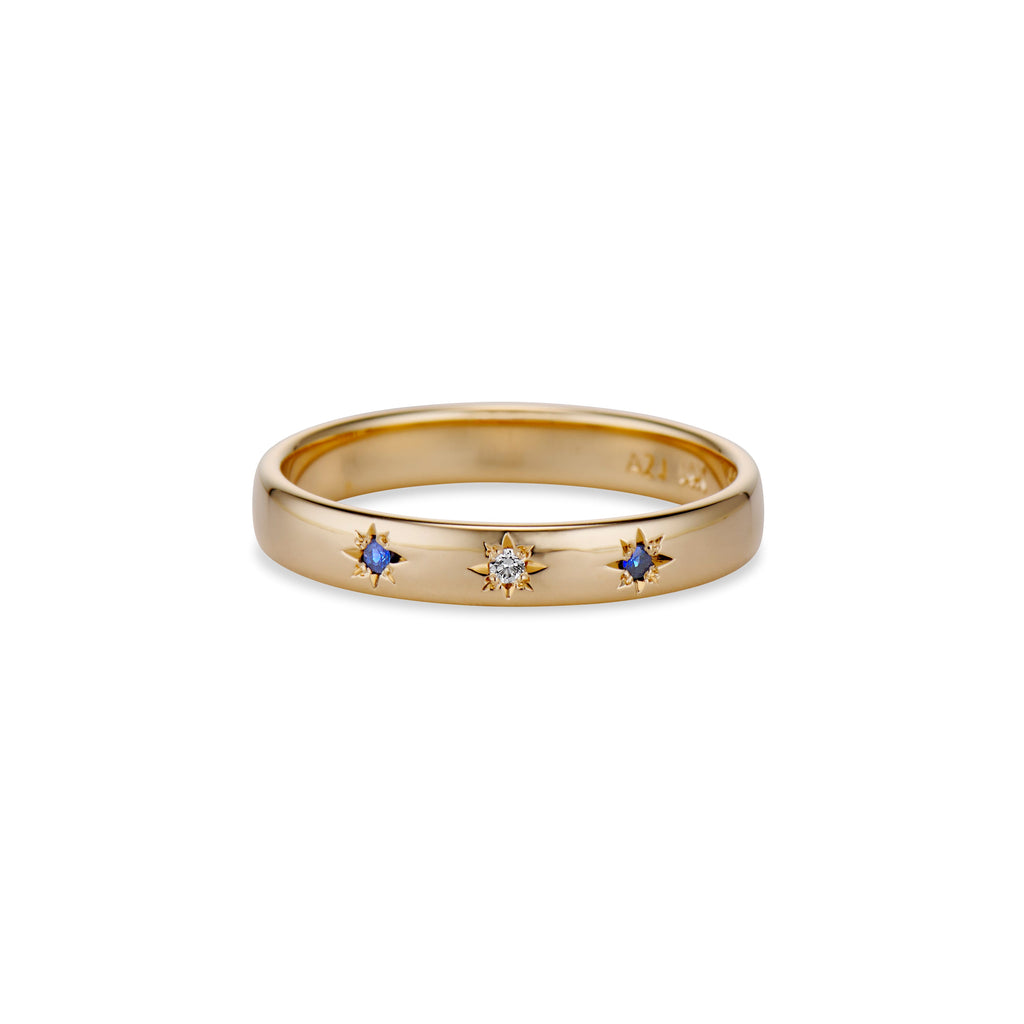 Sapphire and Diamond Petite Star Band