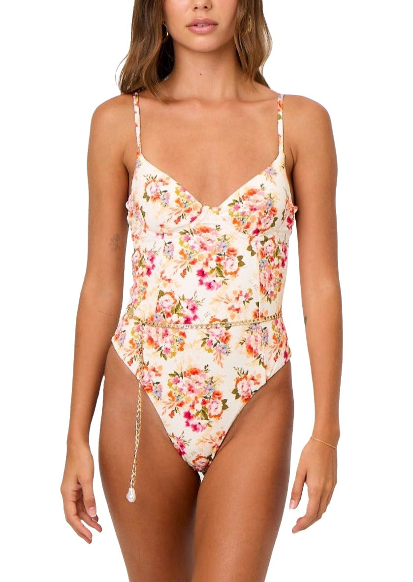 Suzy Bustier One Piece in Peach Floral