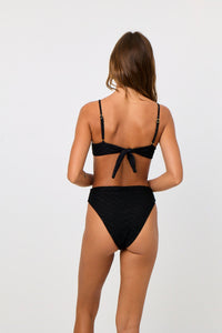 Monica High Waist Bottom in Black Eyelet