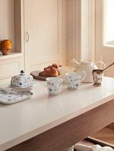 Blue Fluted Plain Butter Dish 14 Oz