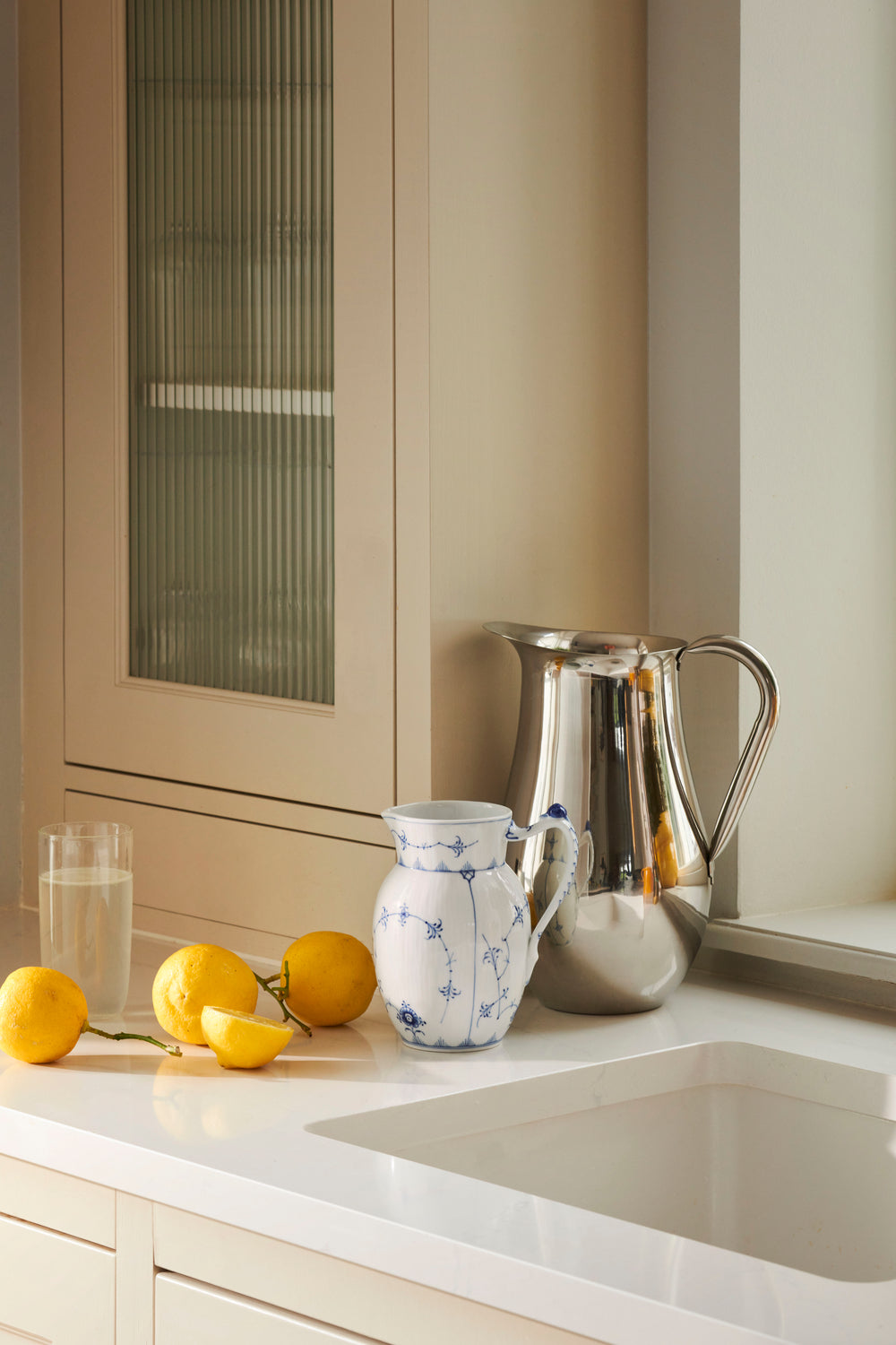 Blue Fluted Plain Jug 1.5 Pint