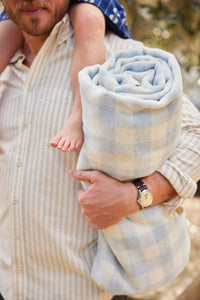 Cozy Gingham Sky Blanket