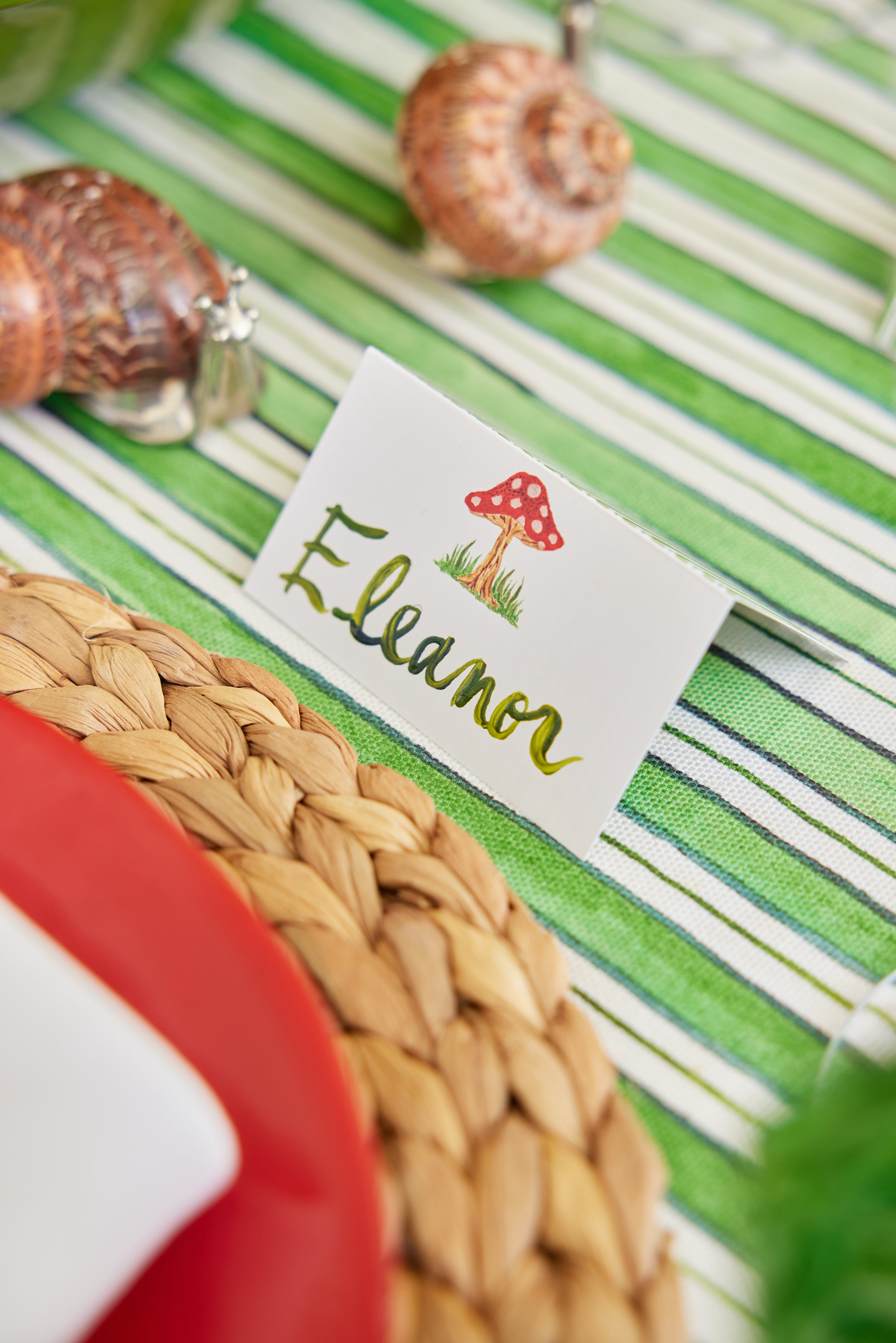 Mushroom Place Cards, Set of 12