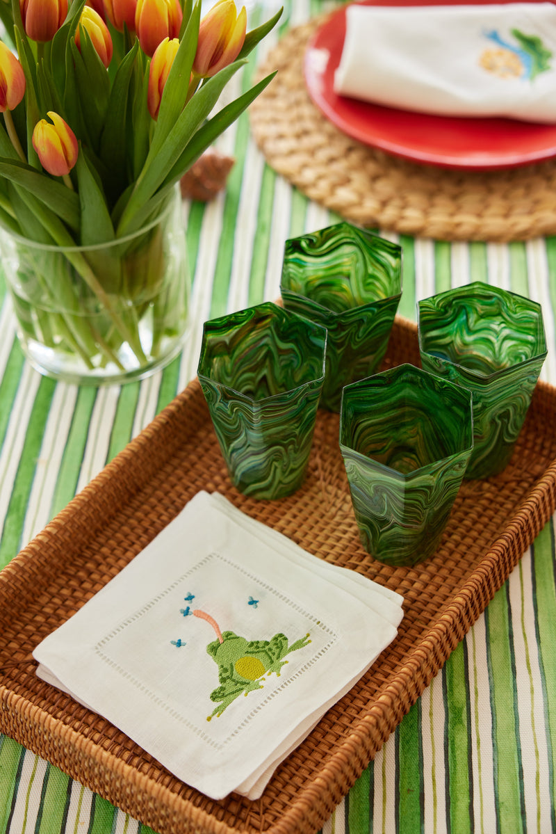 Embroidered Frog Cocktail Napkins, Set of 4