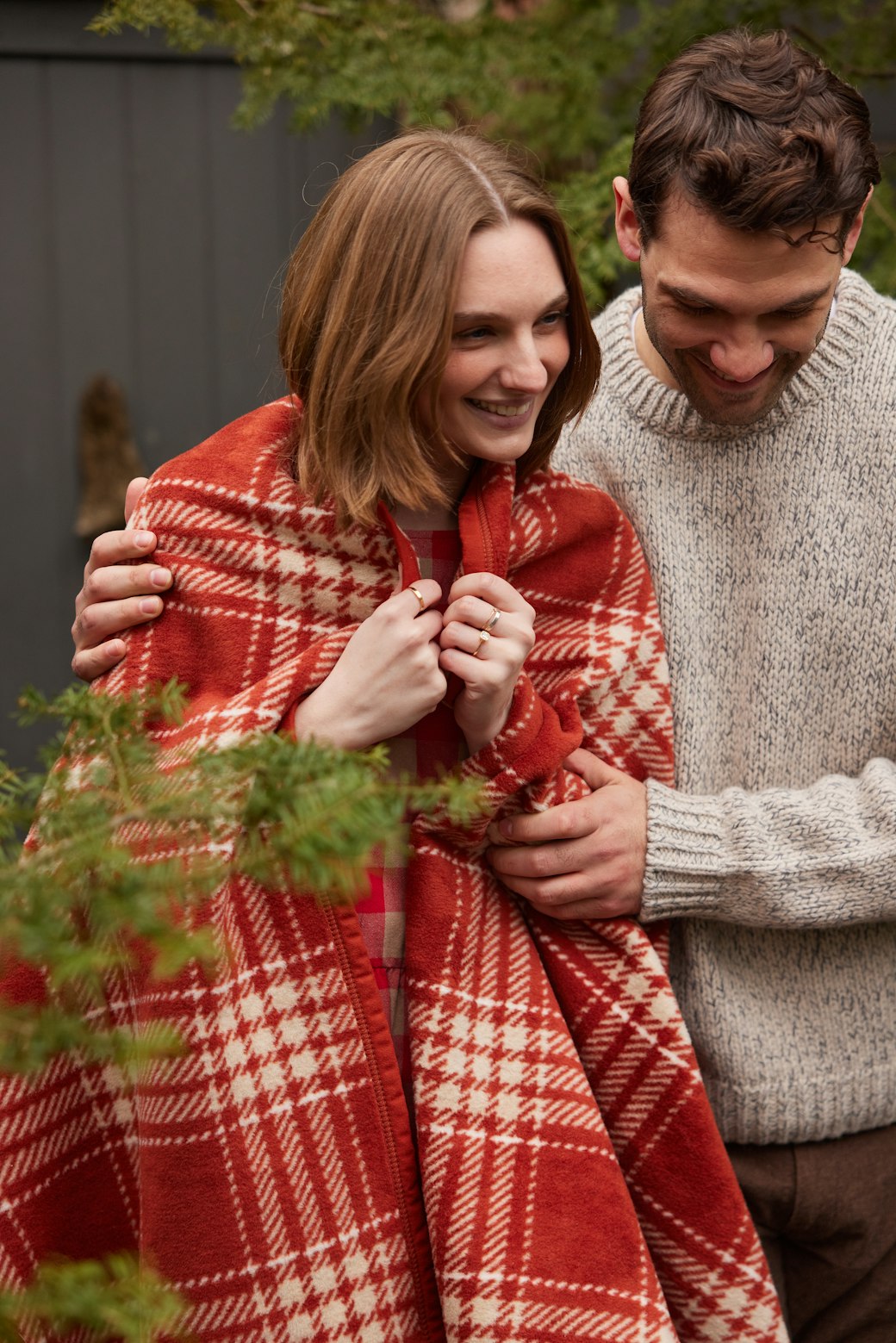 Autumn Plaid Blanket in Desert Red