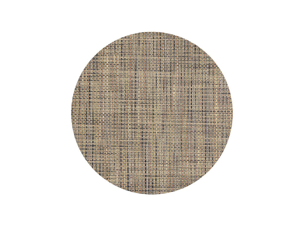Basketweave Round Placemat in Bark