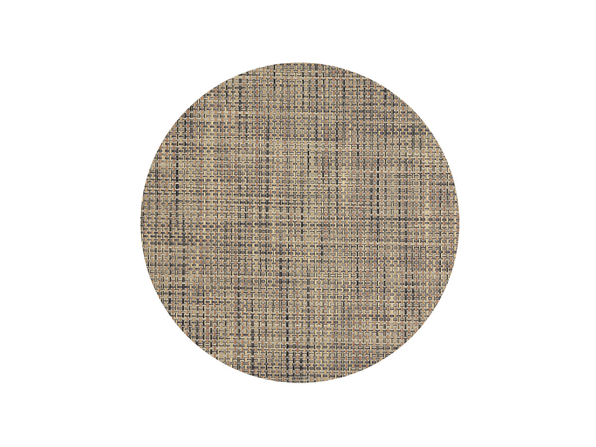 Basketweave Round Placemat in Bark