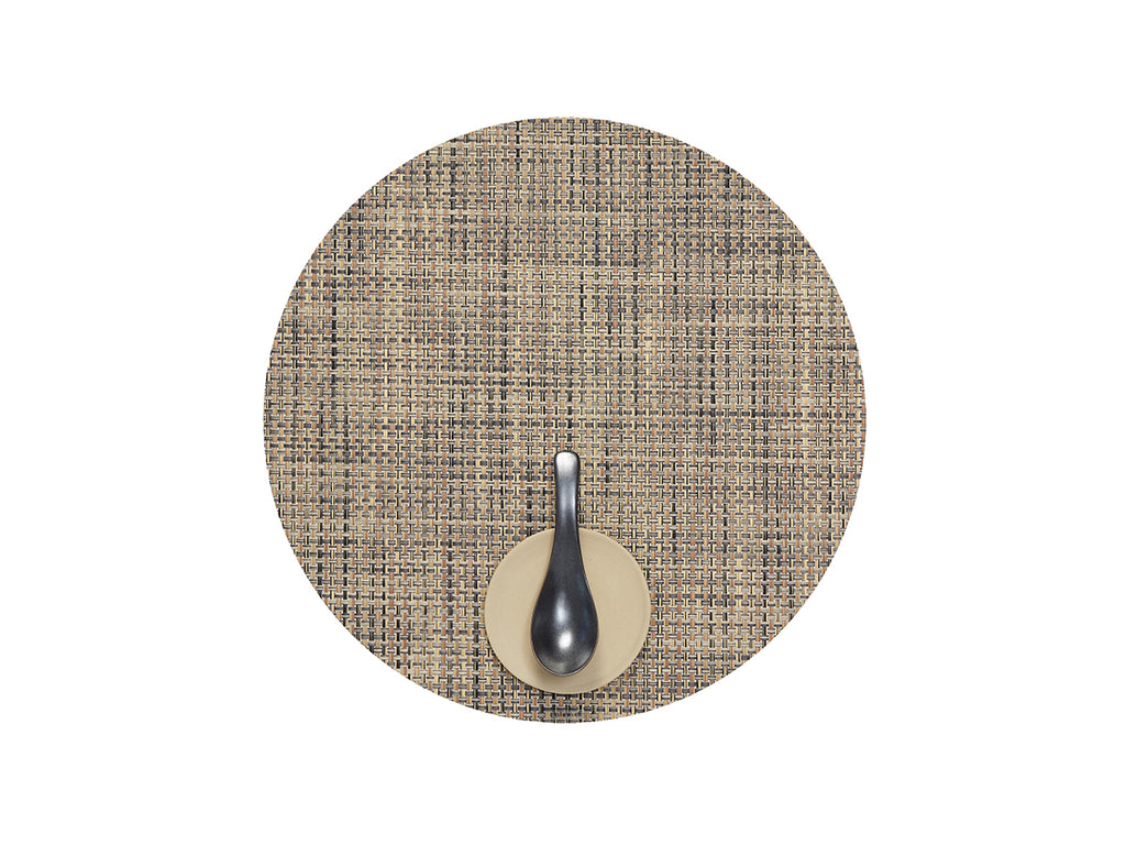 Basketweave Round Placemat in Bark