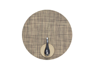 Basketweave Round Placemat in Bark
