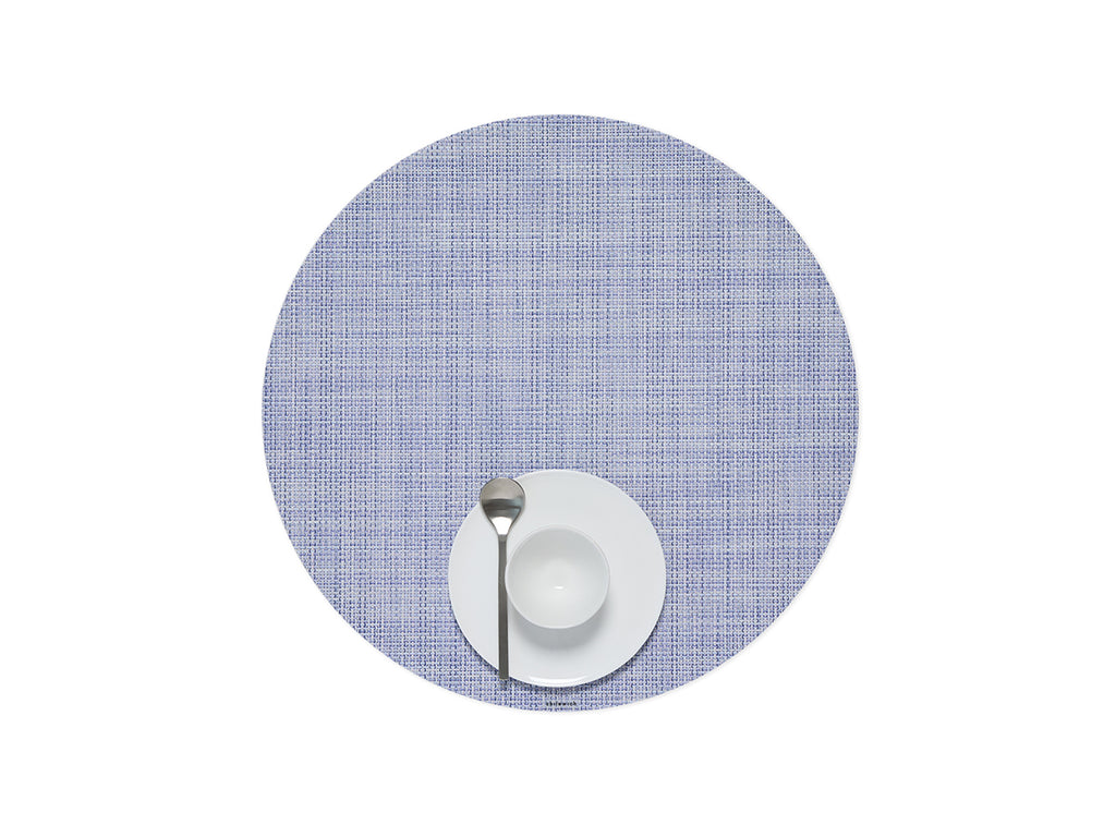Mini Basketweave Round Placemat in Periwinkle