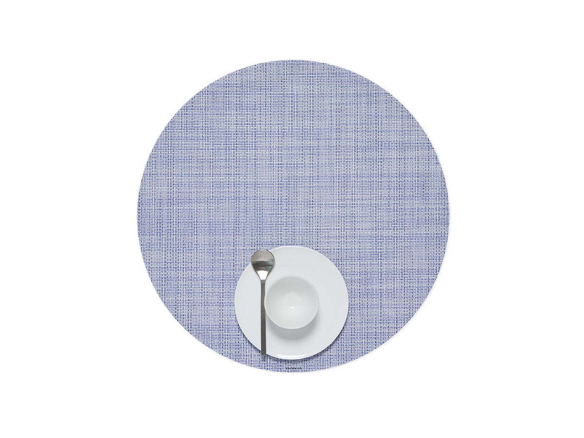 Mini Basketweave Round Placemat in Periwinkle
