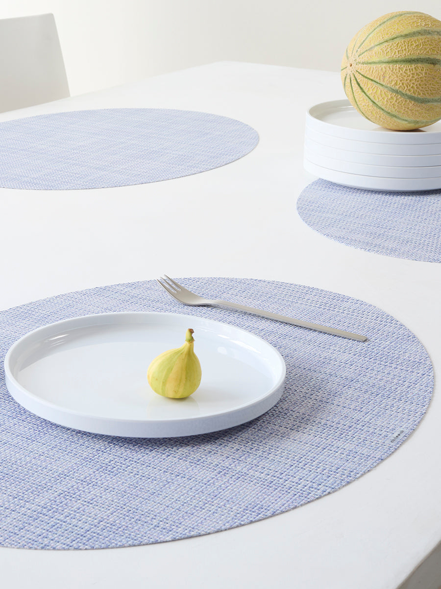 Mini Basketweave Round Placemat in Periwinkle