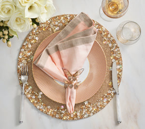 Dip Dye Napkin in Blush & Gold, Set of 4