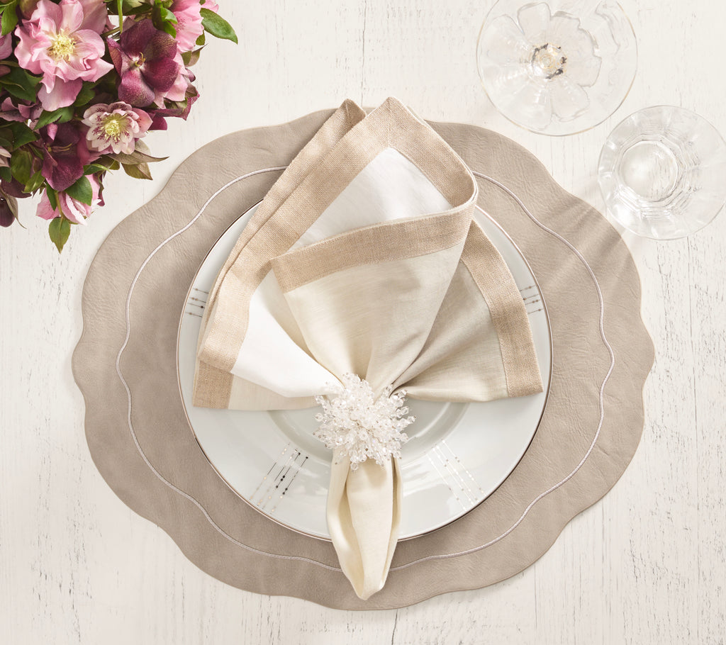 Dip Dye Napkin in Gray & Silver, Set of 4