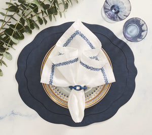 Jardin Napkin in White & Blue, Set of 4
