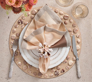 Dip Dye Napkin in Natural, Brown & Gold, Set of 4