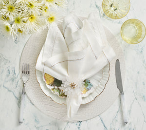 Jardin Napkin in White, Set of 4