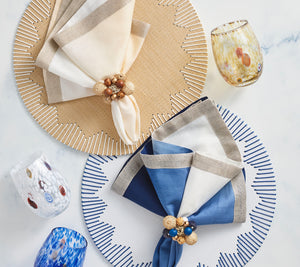 Dip Dye Napkin in Blue & White, Set of 4