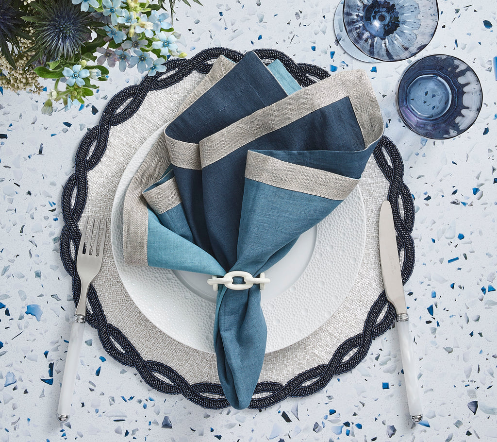 Dip Dye Napkin in Navy & Blue, Set of 4