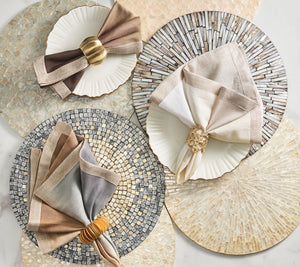 Dip Dye Napkin in Beige, Taupe & Gray, Set of 4