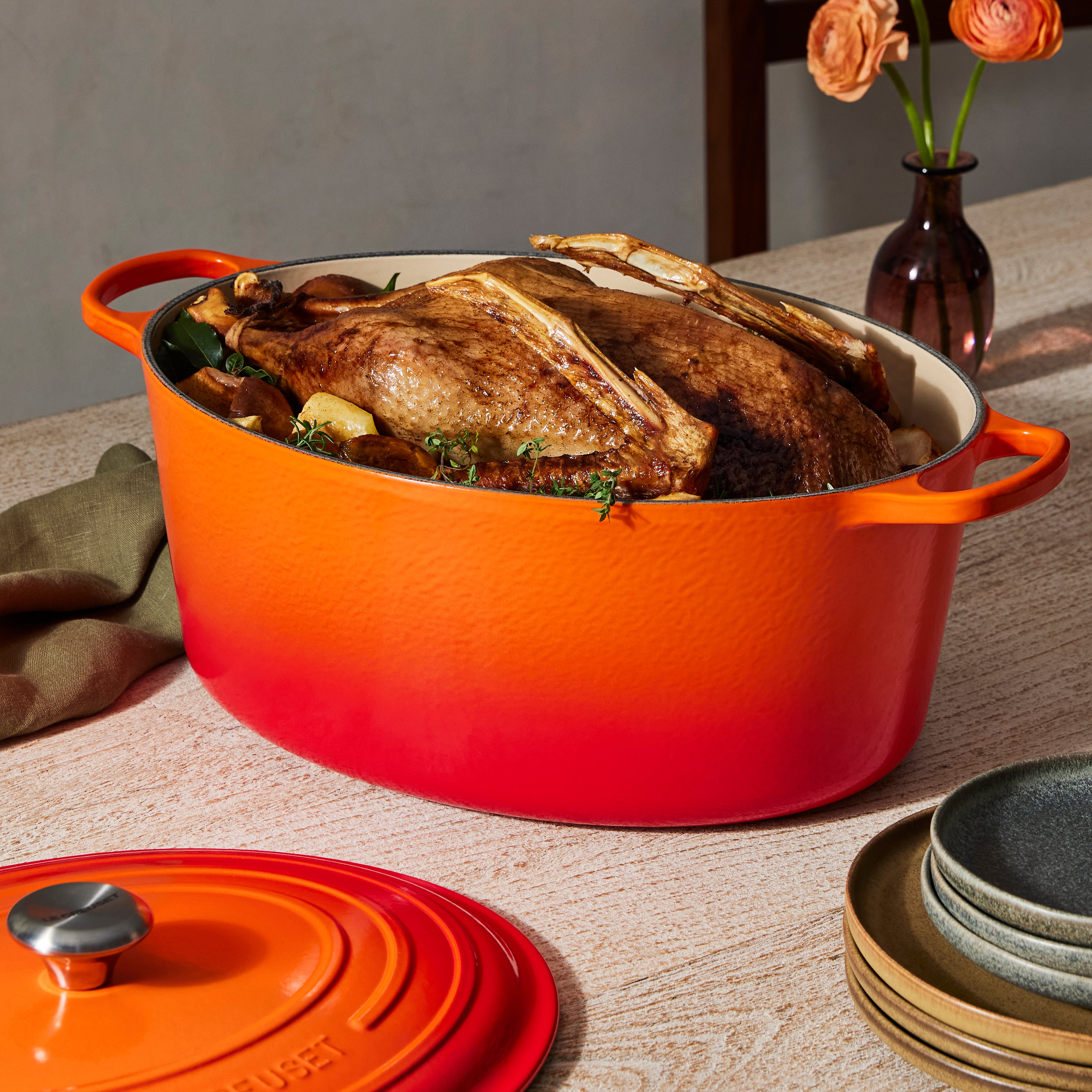 Signature Oval Dutch Oven in Flame 15.5 qt.