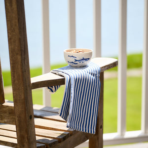 Pinstripe Dinner Napkins in Blue, Set of 4