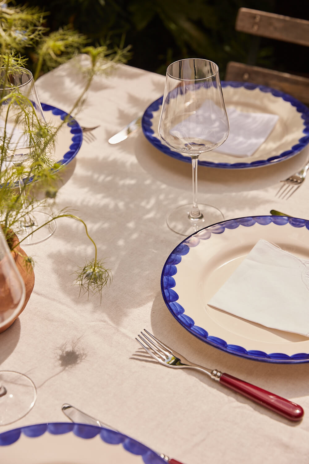 Blue Scallop Dinner Plate