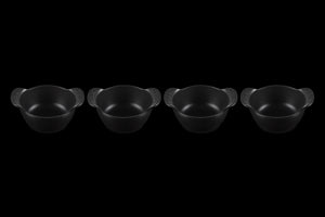 Mini Round Cocotte Base 1/3 QT in Matte Black, Set of 4