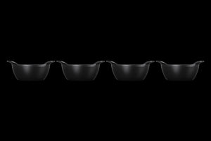 Mini Round Cocotte Base 1/3 QT in Matte Black, Set of 4