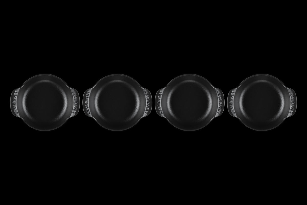Mini Round Braiser Base 1/3 QT in Matte Black, Set of 4