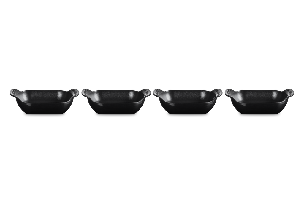 Mini Rectangular Baker 1/3 QT in Matte Black, Set of 4