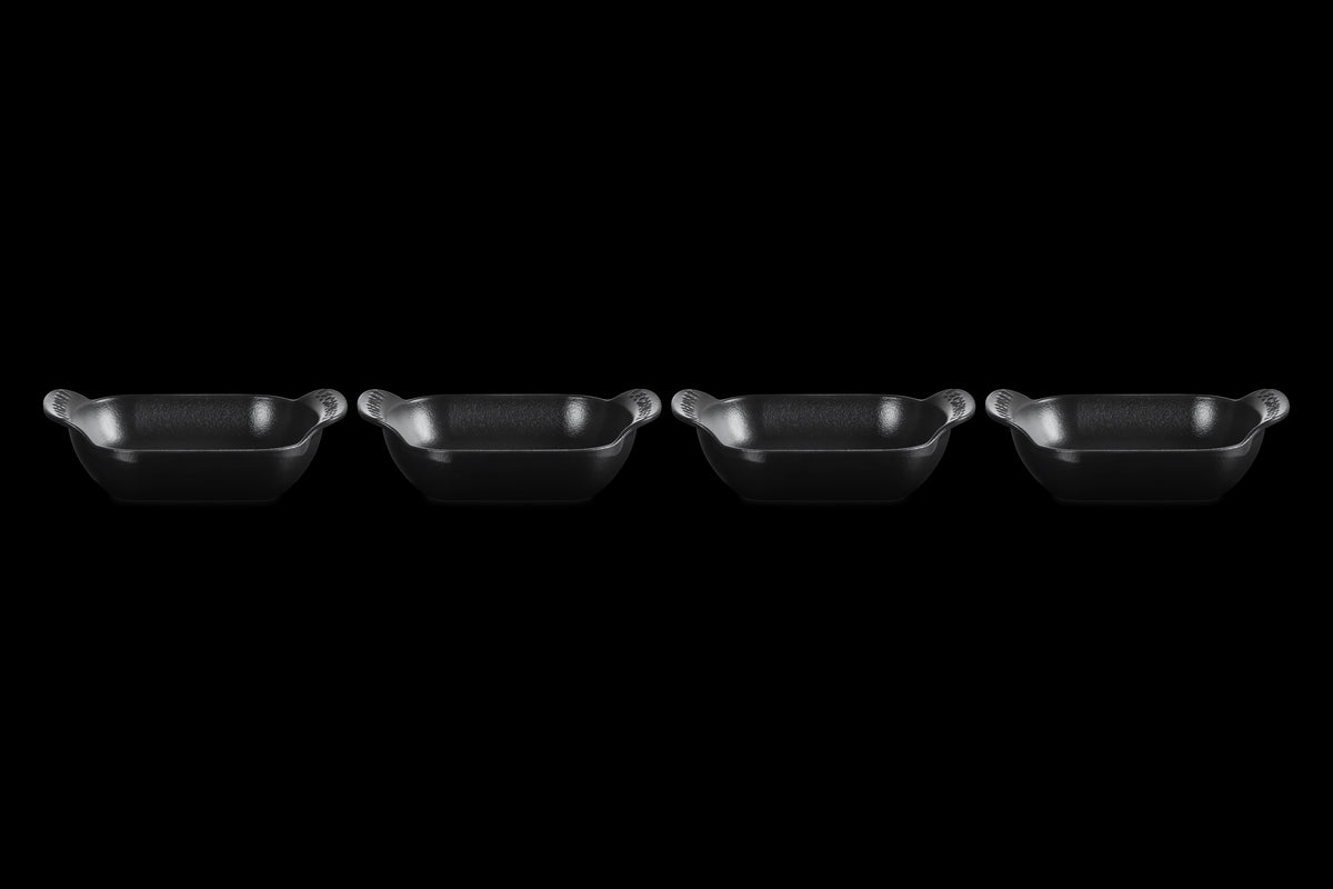 Mini Rectangular Baker 1/3 QT in Matte Black, Set of 4