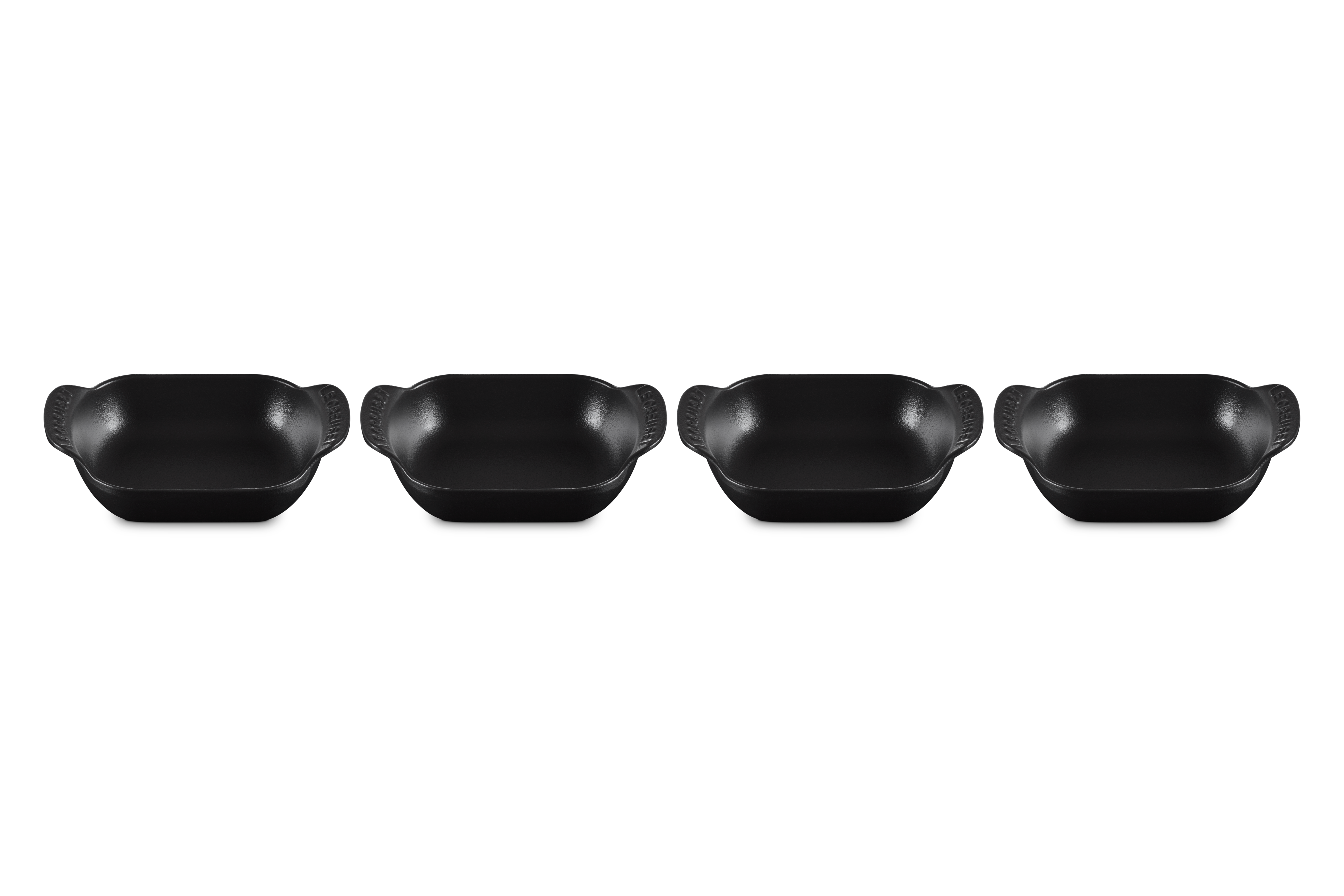 Mini Rectangular Baker 1/3 QT in Matte Black, Set of 4