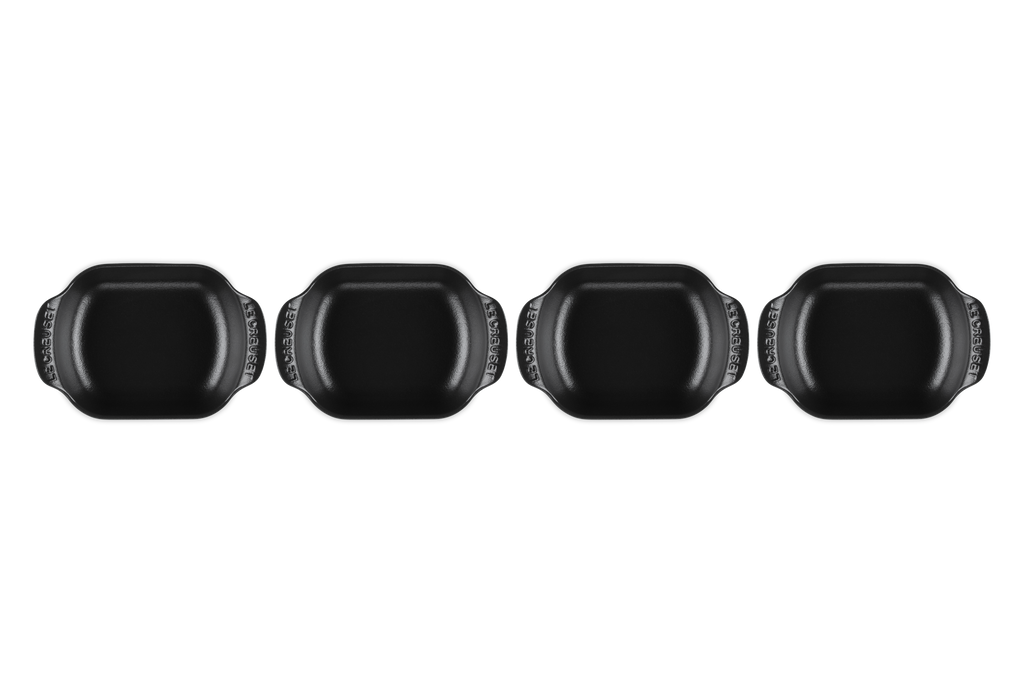 Mini Rectangular Baker 1/3 QT in Matte Black, Set of 4
