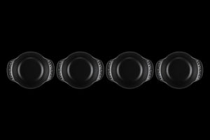 Mini Round Braiser 1/3 QT in Matte Black with Sterling Silver Knobs, Set of 4