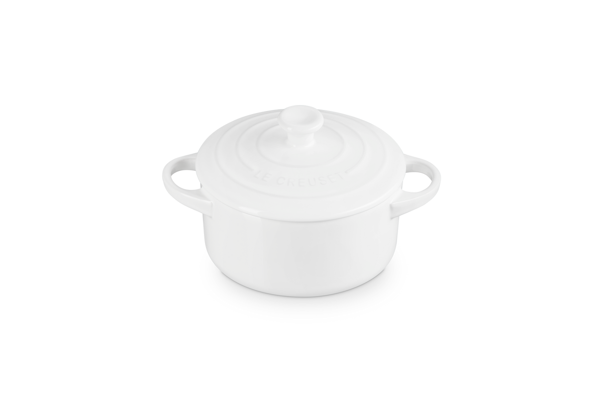 Mini Round Cocotte in White