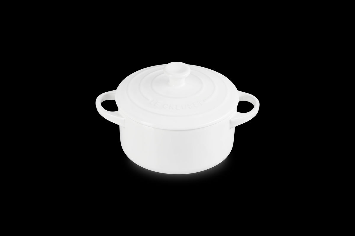 Mini Round Cocotte in White