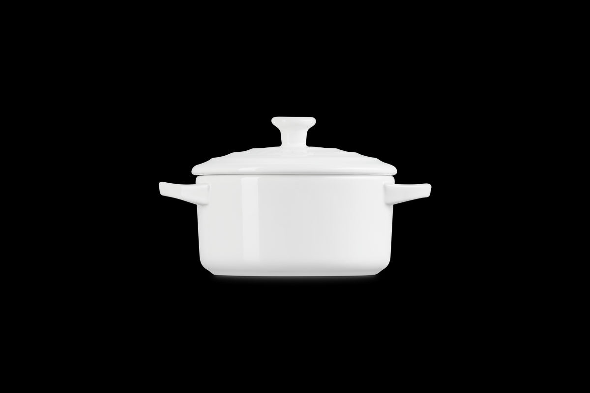 Mini Round Cocotte in White