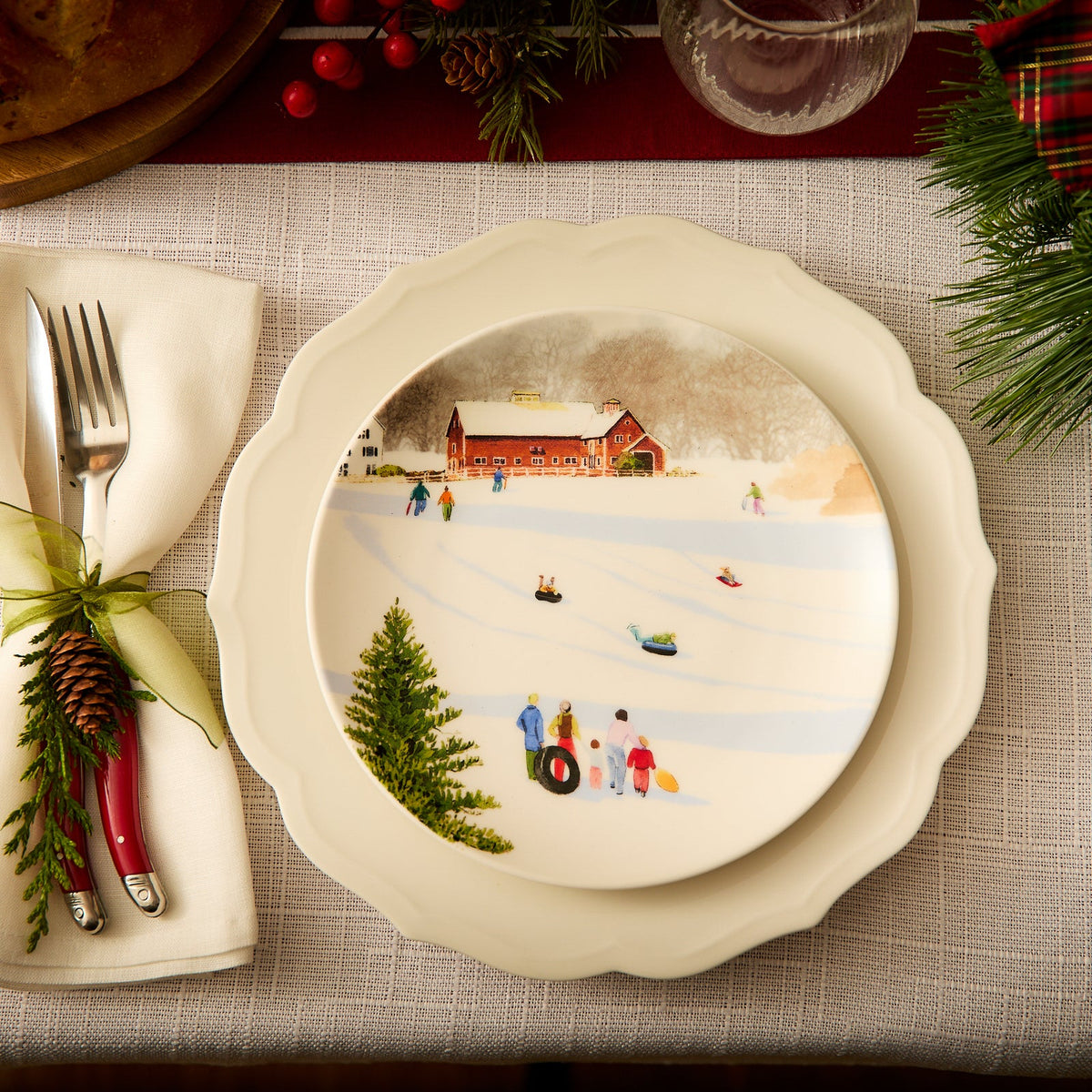 Stella Scalloped White Dinner Plate