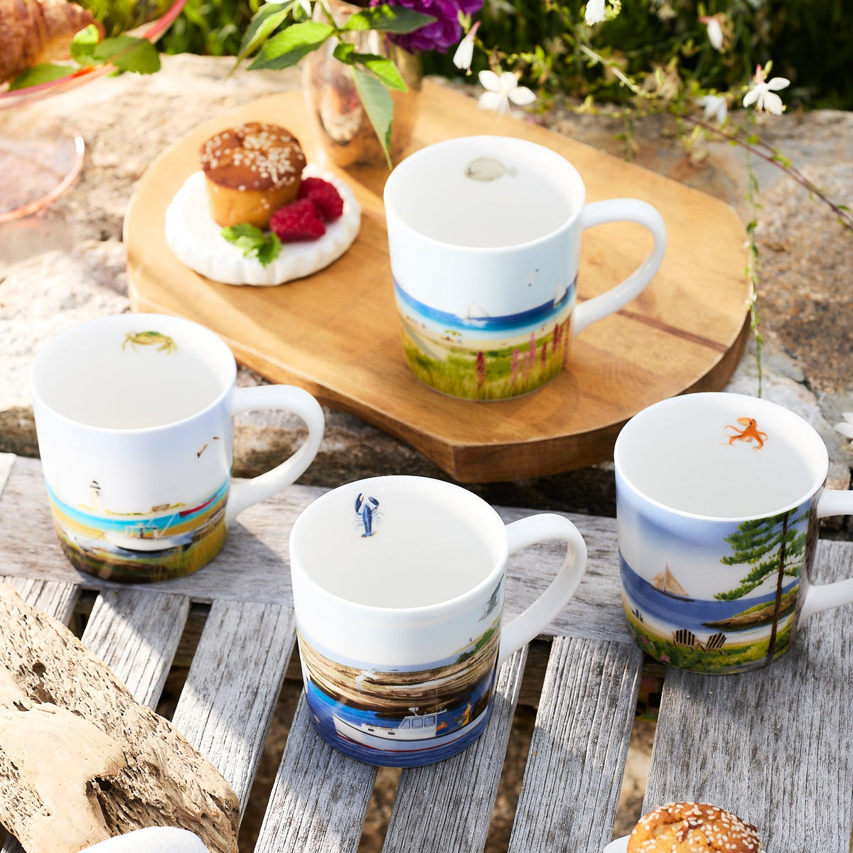 Caskata X Felix Doolittle By the Sea Mugs, Set of 4