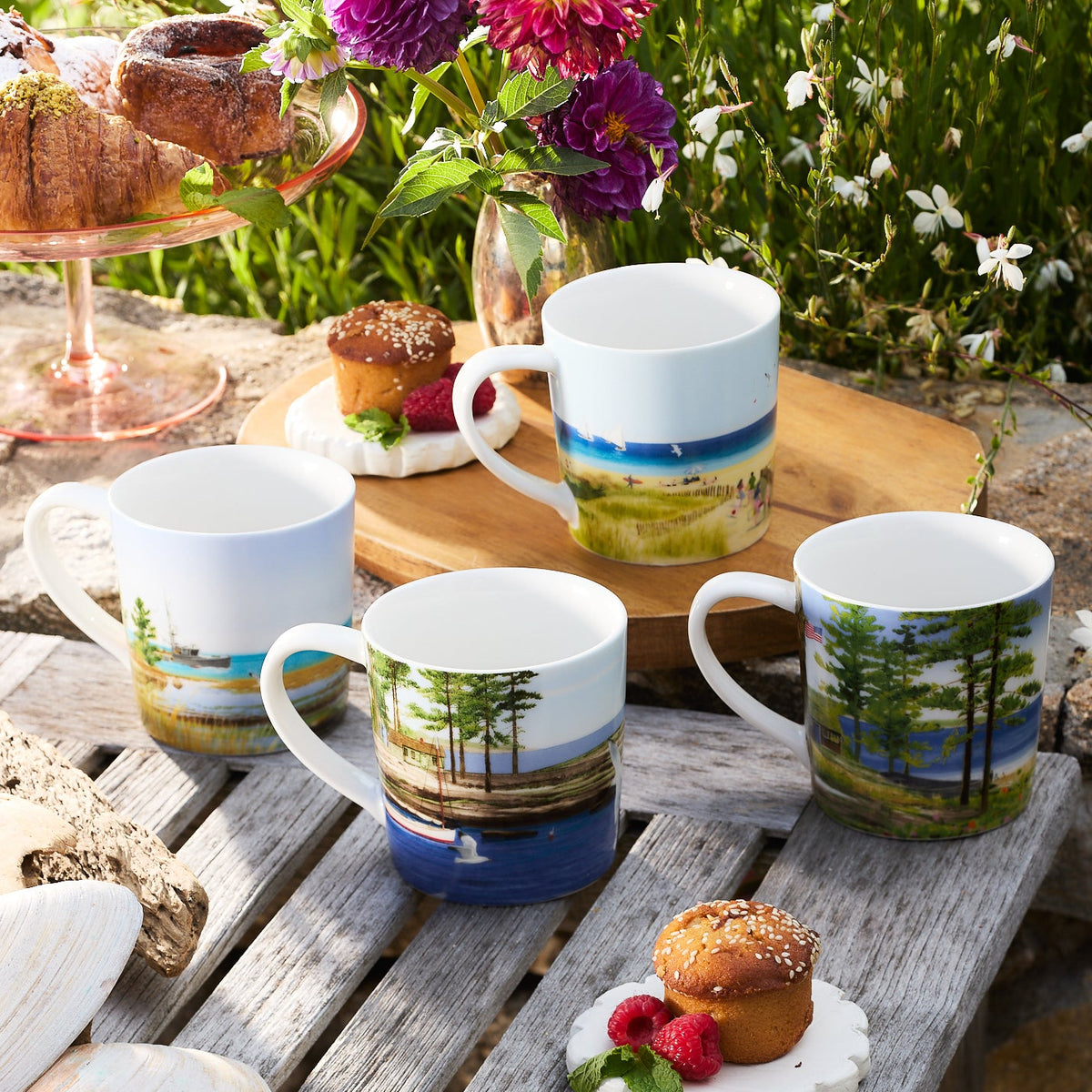 Caskata X Felix Doolittle By the Sea Mugs, Set of 4
