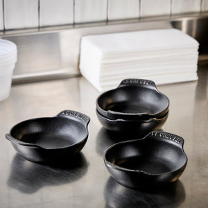 Mini Round Braiser Base 1/3 QT in Matte Black, Set of 4