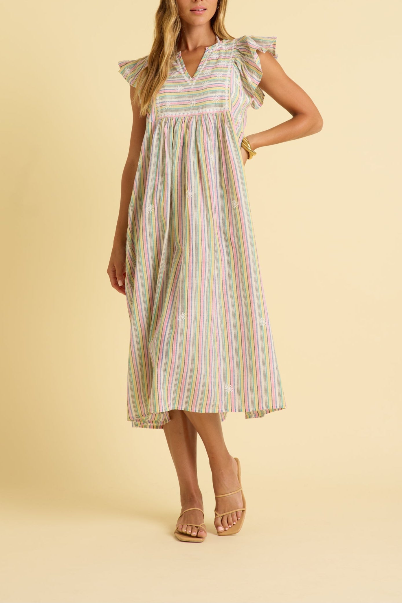 Rugby Dress in Rainbow Striped