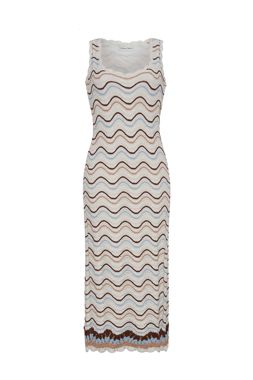 Orel Dress in Ivory Wave Crochet