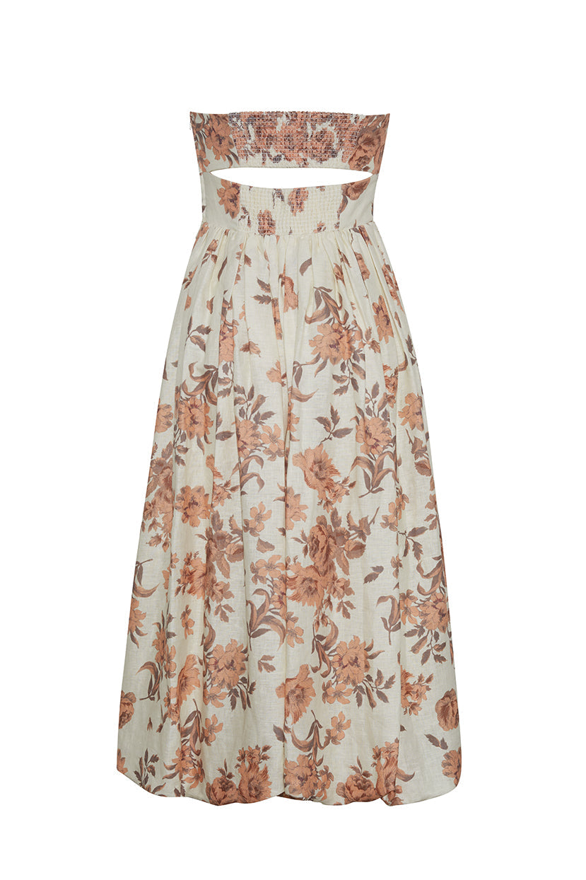 Anisha Dress in Farfella Border Egret