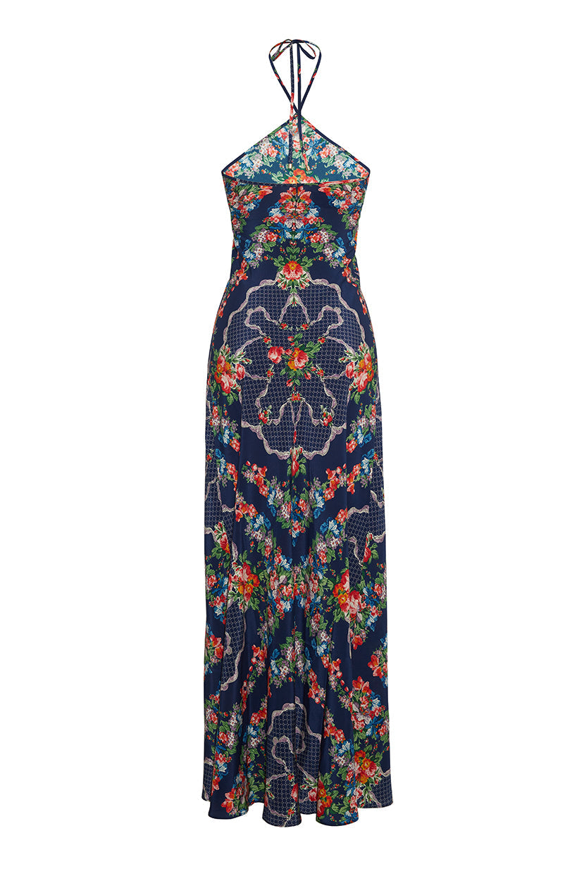 Andes Dress in Gemma Scarf Navy