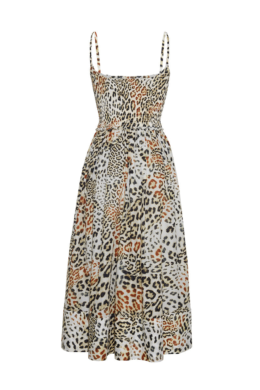 Carmen Dress in Cheetah Natural